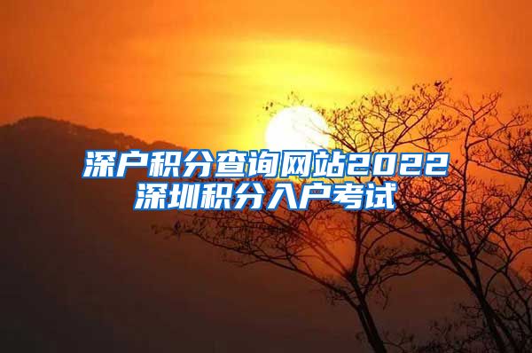 深户积分查询网站2022深圳积分入户考试