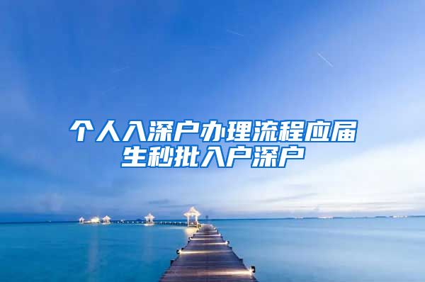 个人入深户办理流程应届生秒批入户深户