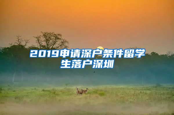 2019申请深户条件留学生落户深圳