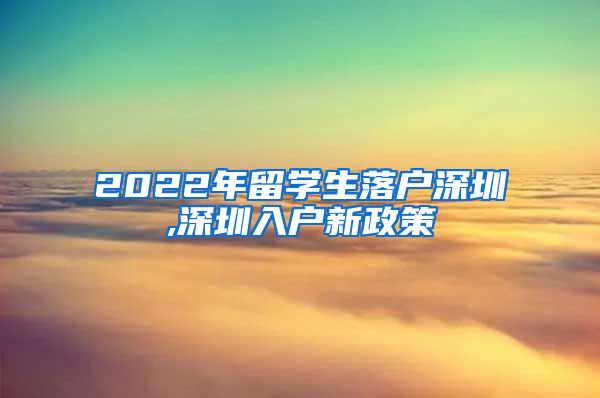 2022年留学生落户深圳,深圳入户新政策