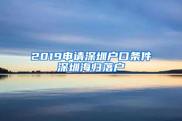 2019申请深圳户口条件深圳海归落户