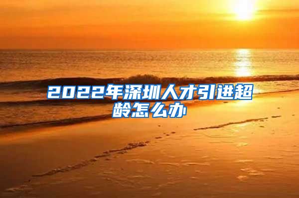 2022年深圳人才引进超龄怎么办