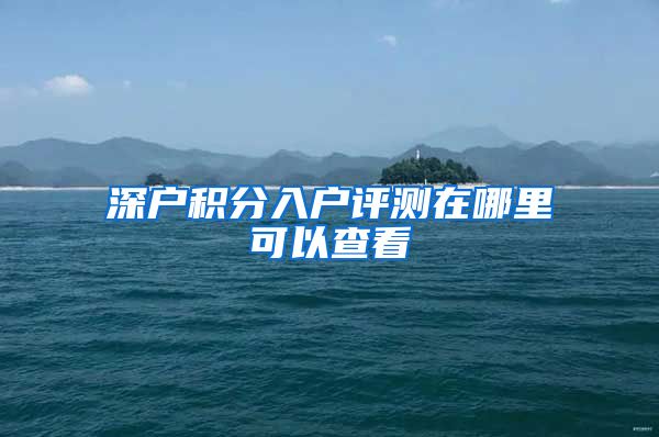 深户积分入户评测在哪里可以查看