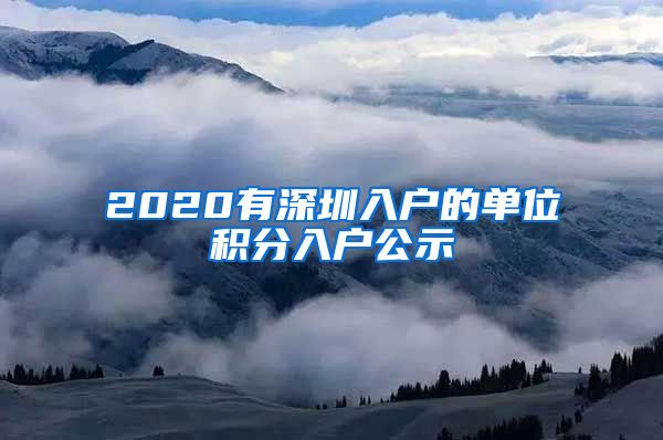 2020有深圳入户的单位积分入户公示