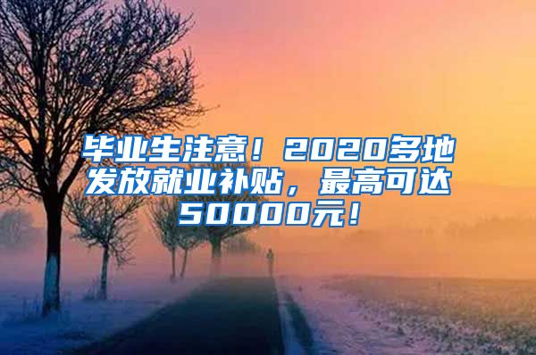 毕业生注意！2020多地发放就业补贴，最高可达50000元！