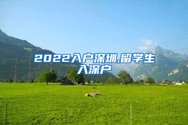 2022入户深圳,留学生入深户