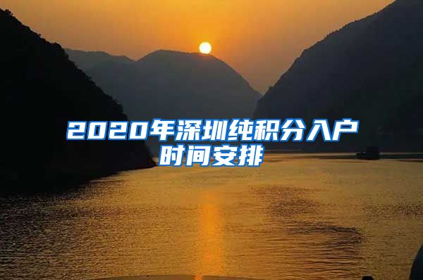 2020年深圳纯积分入户时间安排