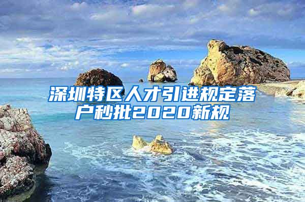 深圳特区人才引进规定落户秒批2020新规