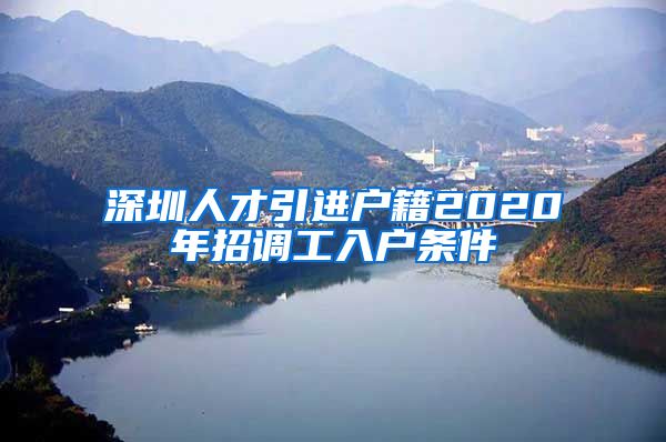 深圳人才引进户籍2020年招调工入户条件