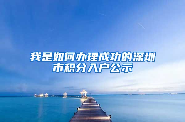 我是如何办理成功的深圳市积分入户公示