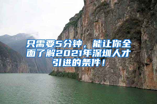 只需要5分钟，能让你全面了解2021年深圳人才引进的条件！