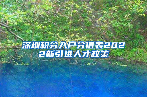 深圳积分入户分值表2022新引进人才政策