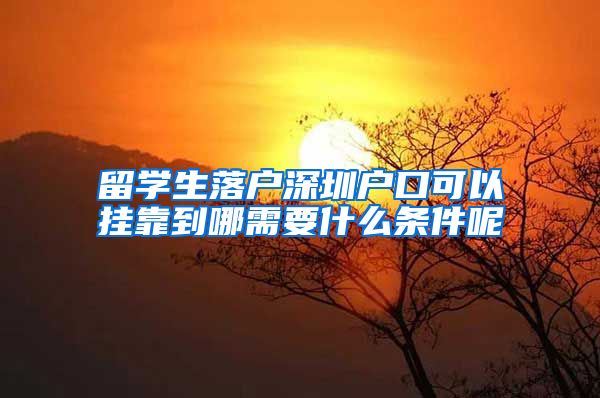 留学生落户深圳户口可以挂靠到哪需要什么条件呢