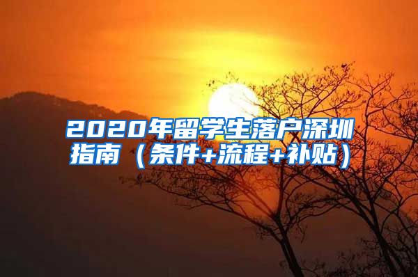 2020年留学生落户深圳指南（条件+流程+补贴）