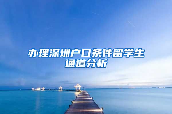 办理深圳户口条件留学生通道分析