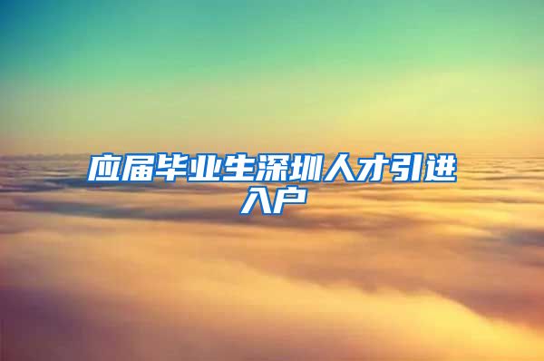 应届毕业生深圳人才引进入户