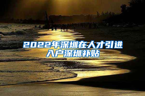 2022年深圳在人才引进入户深圳补贴