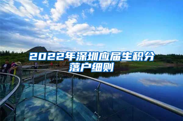 2022年深圳应届生积分落户细则