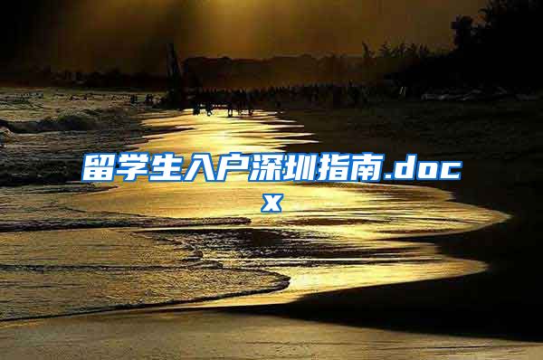 留学生入户深圳指南.docx