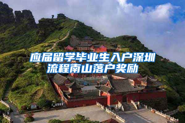 应届留学毕业生入户深圳流程南山落户奖励