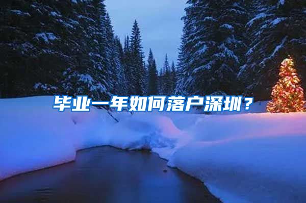 毕业一年如何落户深圳？