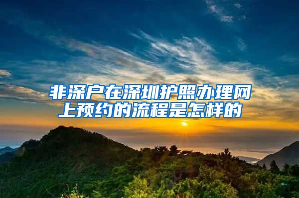 非深户在深圳护照办理网上预约的流程是怎样的