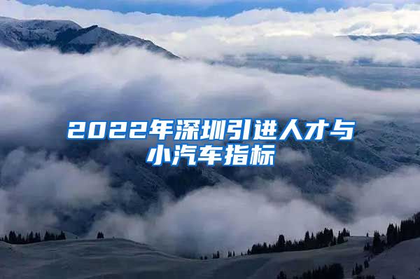 2022年深圳引进人才与小汽车指标