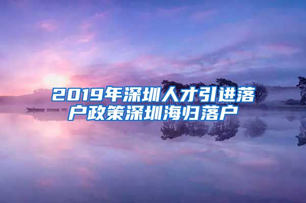 2019年深圳人才引进落户政策深圳海归落户