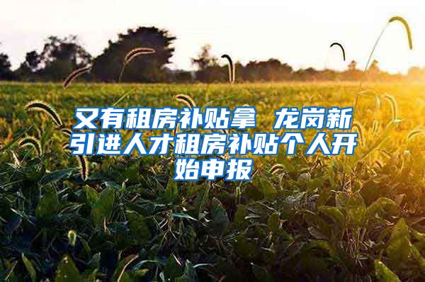 又有租房补贴拿 龙岗新引进人才租房补贴个人开始申报