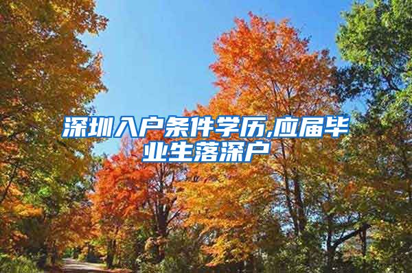 深圳入户条件学历,应届毕业生落深户