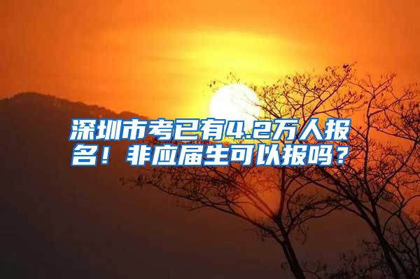 深圳市考已有4.2万人报名！非应届生可以报吗？