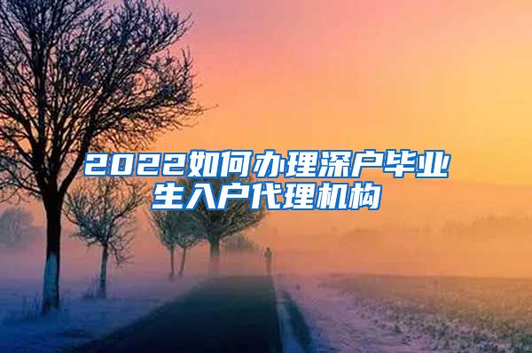 2022如何办理深户毕业生入户代理机构