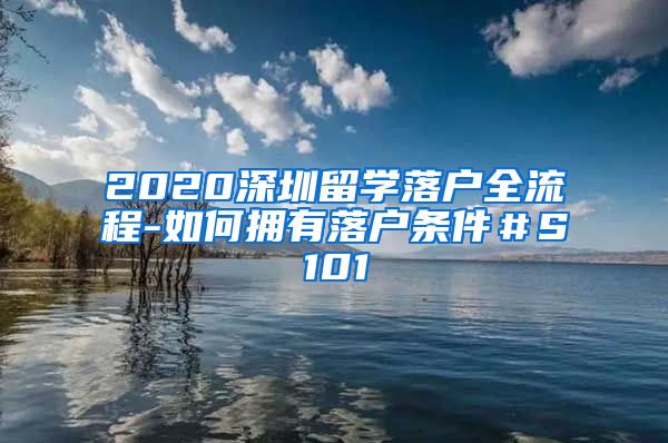 2020深圳留学落户全流程-如何拥有落户条件＃S101