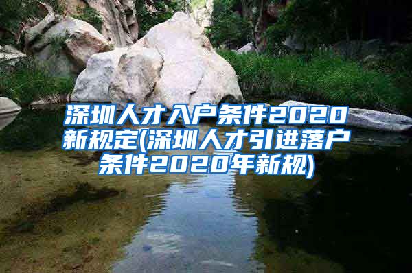 深圳人才入户条件2020新规定(深圳人才引进落户条件2020年新规)