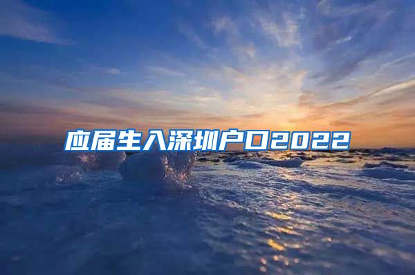 应届生入深圳户口2022