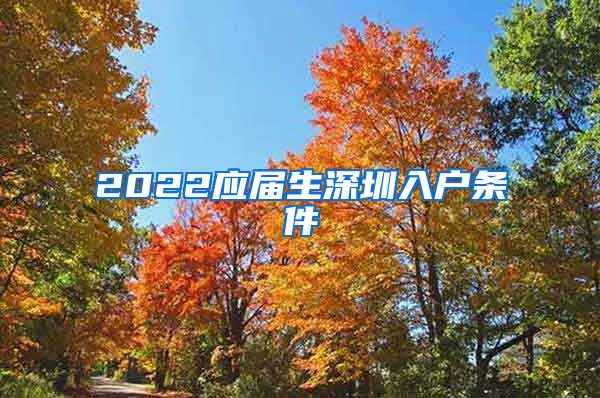 2022应届生深圳入户条件