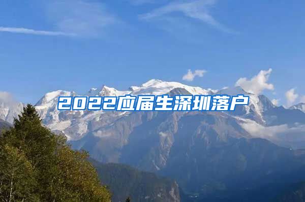 2022应届生深圳落户