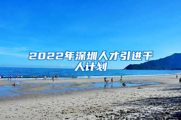 2022年深圳人才引进千人计划