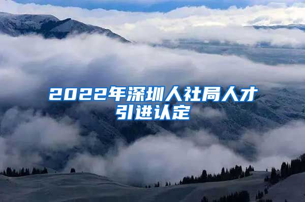 2022年深圳人社局人才引进认定