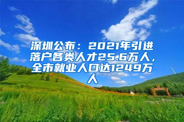 深圳公布：2021年引进落户各类人才25.6万人，全市就业人口达1249万人