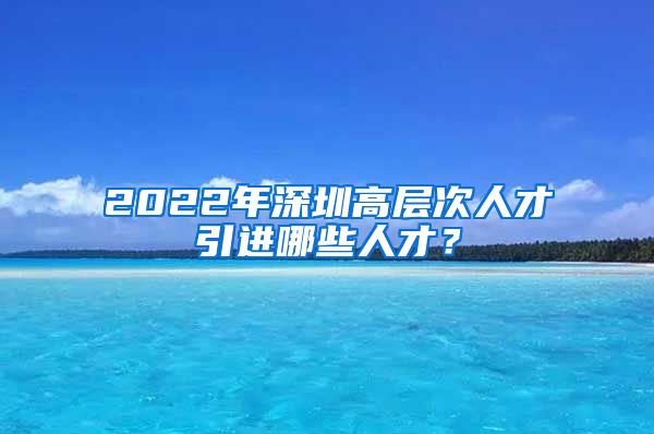 2022年深圳高层次人才引进哪些人才？