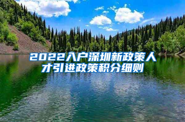 2022入户深圳新政策人才引进政策积分细则