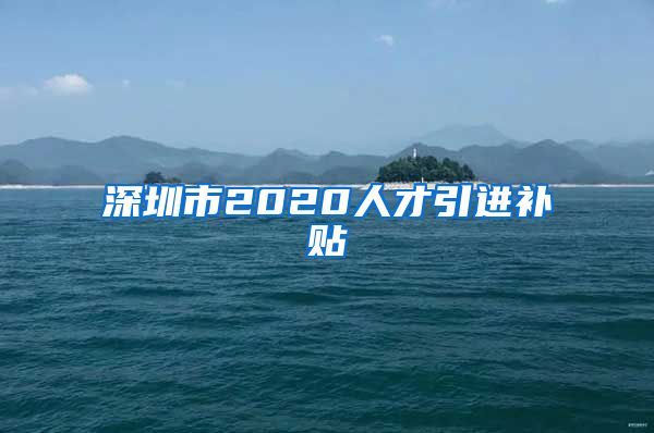 深圳市2020人才引进补贴