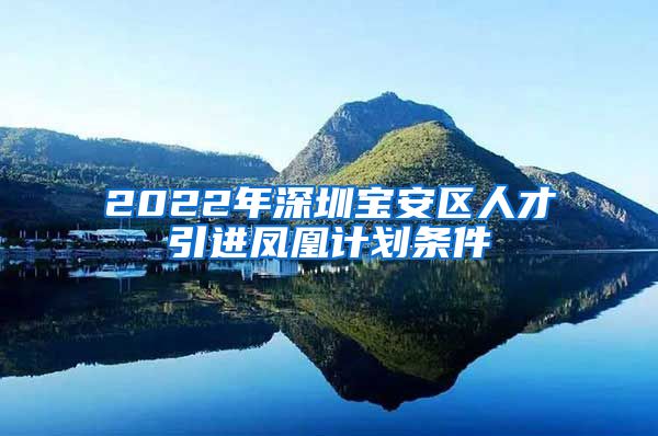 2022年深圳宝安区人才引进凤凰计划条件