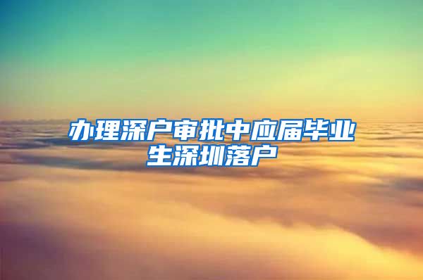 办理深户审批中应届毕业生深圳落户