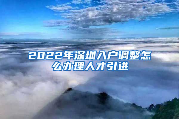 2022年深圳入户调整怎么办理人才引进