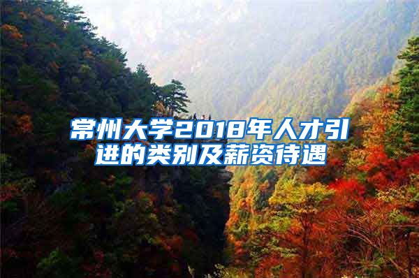 常州大学2018年人才引进的类别及薪资待遇