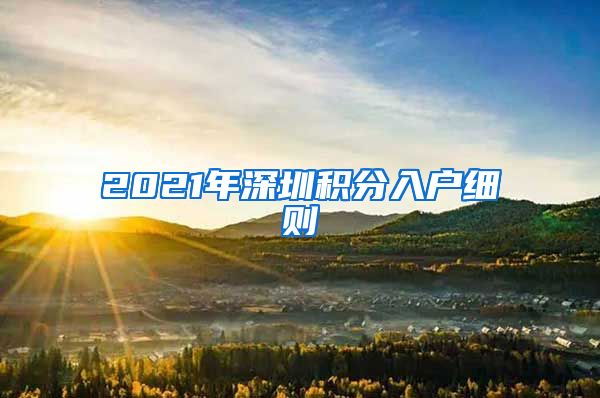 2021年深圳积分入户细则