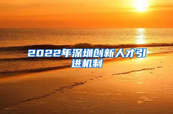 2022年深圳创新人才引进机制