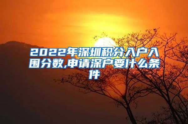 2022年深圳积分入户入围分数,申请深户要什么条件